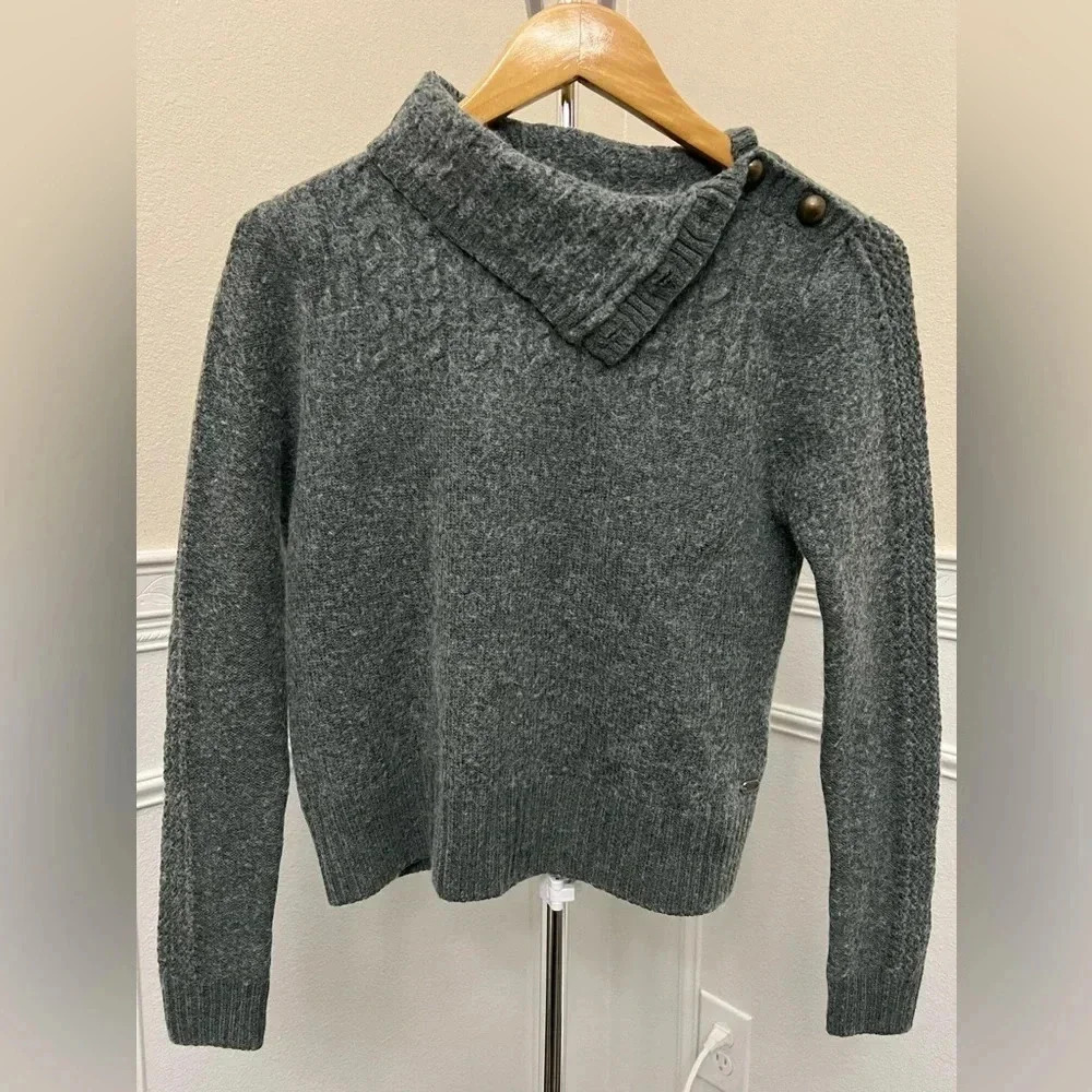 Carve Designs Charcoal Cowl Neck Sweater